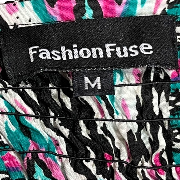 FasionFuse size medium sleeveless vneck tribal design mini dress elastic back - Picture 9 of 9